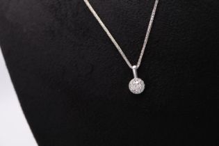 0.35CT DIAMOND PENDANT in 14K GOLD SETTING & CHAIN