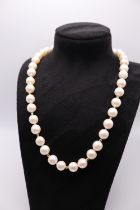 18K YELLOW GOLD & PEARL NECKLACE