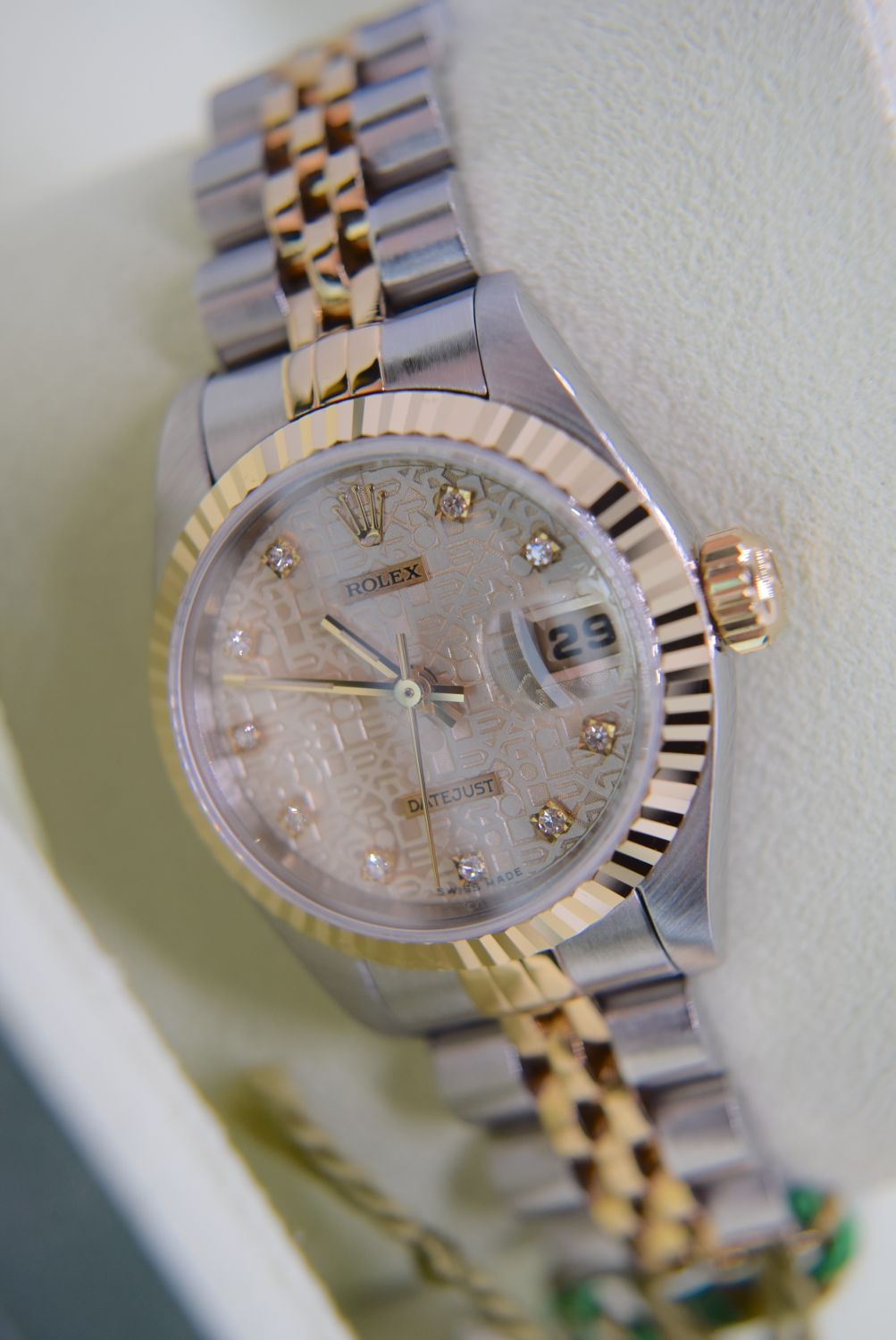 *DIAMOND* ROLEX DATEJUST 18K/ STEEL - FACTORY CHAMPAGNE JUBILEE DIAL *FULL SET/ CERT* £12,550.00 VAL - Image 2 of 32