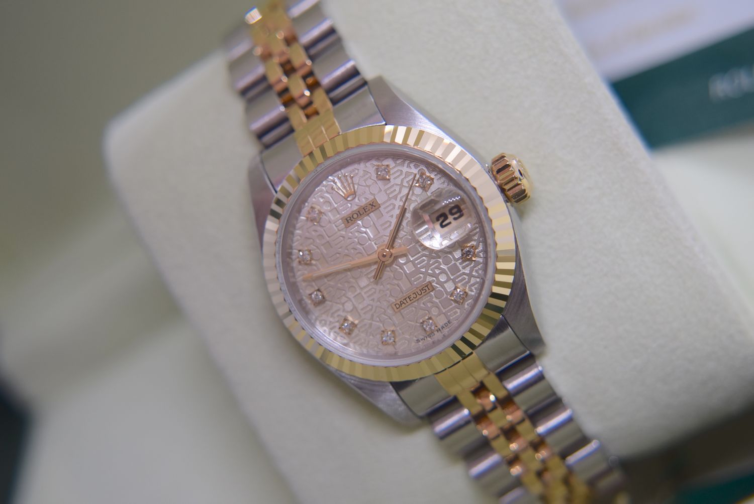 *DIAMOND* ROLEX DATEJUST 18K/ STEEL - FACTORY CHAMPAGNE JUBILEE DIAL *FULL SET/ CERT* £12,550.00 VAL - Image 20 of 32