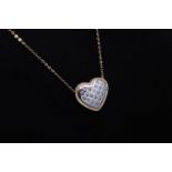 0.50CT DIAMOND 'HEART SHAPE' PENDANT in 9K '375' GOLD SETTING & CHAIN