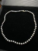 TAHITIAN GREY PEARL NECKLACE WITH 14k GOLD CLASP