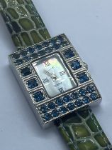 925 SILVER WATCH SET WITH BLUE TOPAZ