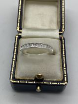 ILLUSION SET DIAMOND HALF ETERNITY RING SET IN 925 SILVER APPROX RING SIZE N