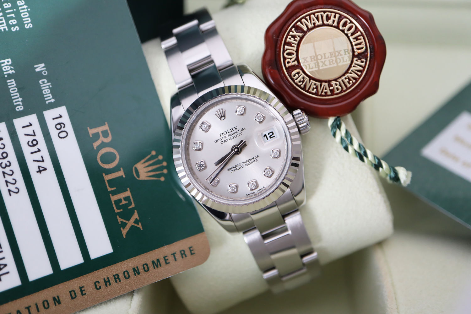 ROLEX *DIAMOND* DATEJUST (REF. 179174) *FULL SET* BOXSET, CARD, TAGS ETC!