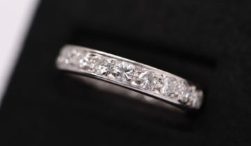 2.10CT 'F / VVS' DIAMOND ETERNITY RING in 18K WHITE GOLD (UK SIZE: P 1/2)