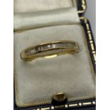 GOLD VERMAIL 925 HALF ETERNITY RING APPROX RING SIZE Q