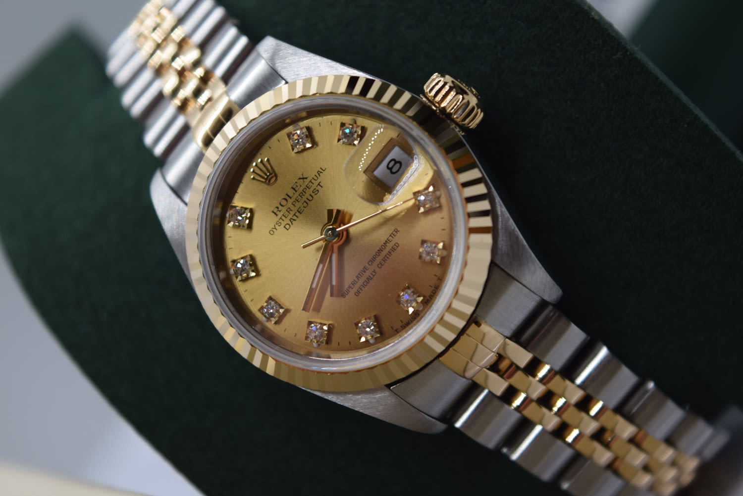 *DIAMOND* ROLEX DATEJUST 18K/ STEEL - FACTORY CHAMPAGNE DIAL *FULL SET/ CERT* £10,550.00 VALUATION - Image 13 of 19
