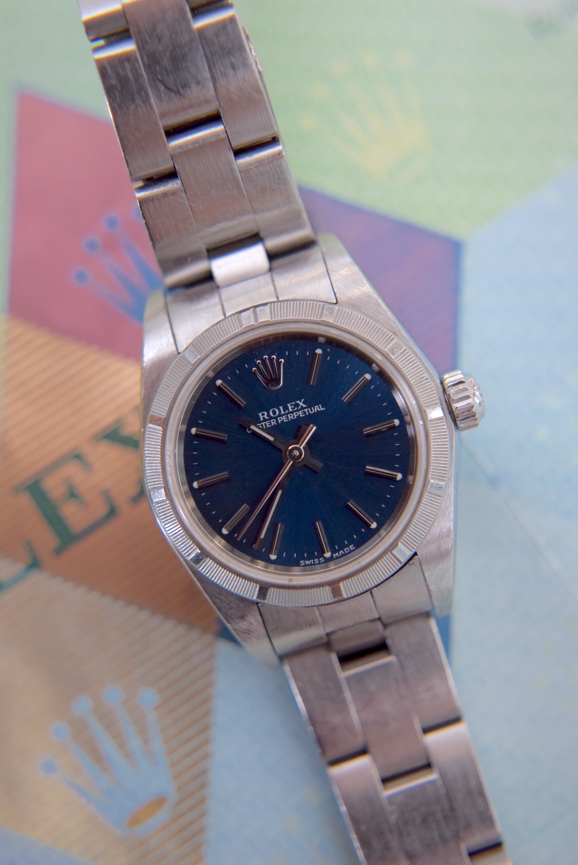 2004 ROLEX OYSTER PERPETUAL REF. 76030 (ORIGINAL BLUE DIAL) WITH CERTIFICATE - Image 4 of 14