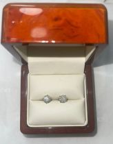 9ct WHITE GOLD 2.05ct DIAMOND STUD EARRINGS - APPROX G/H COLOUR & I1 CLARITY