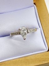 18ct WHITE GOLD 1.18ct PEAR SHAPE DIAMOND RING VS1 F/G AS PER CERTIFICATE