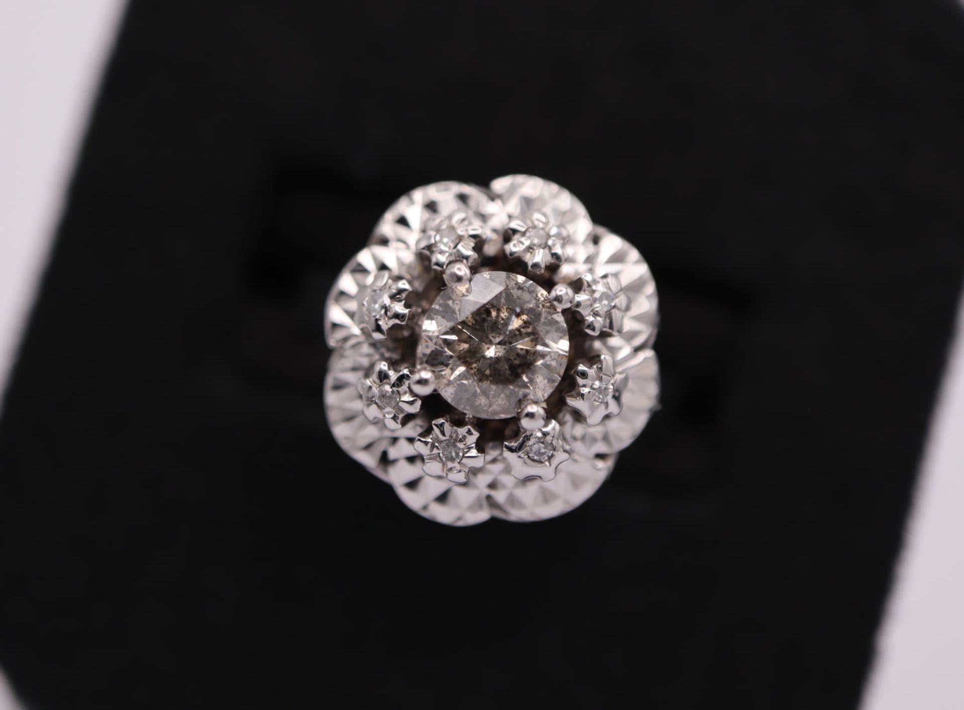 1.15CT DIAMOND RING in 18K WHITE GOLD (UK SIZE: N 1/2)