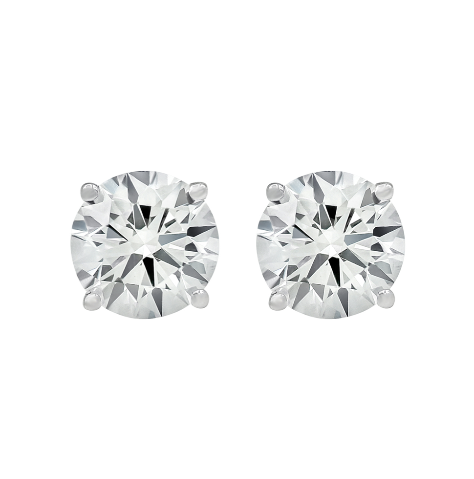 *STUNNING* 0.50CT DIAMOND SOLITAIRE EAR STUDS WITH HALLMARKED BACKS IN SOLID WHITE GOLD