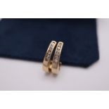 9K GOLD & DIAMOND (0.35CT) EARRINGS (HUGGIE STYLE)