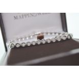 18CT WHITE GOLD (23 GRAMS) 4CT VVS DIAMOND TENNIS BRACELET - WITH £10,000 VALUATION