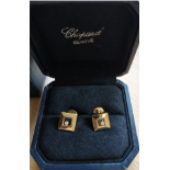 18ct GOLD CHOPARD HAPPY DIAMOND EARRINGS WITH CERTIFICATE ETC