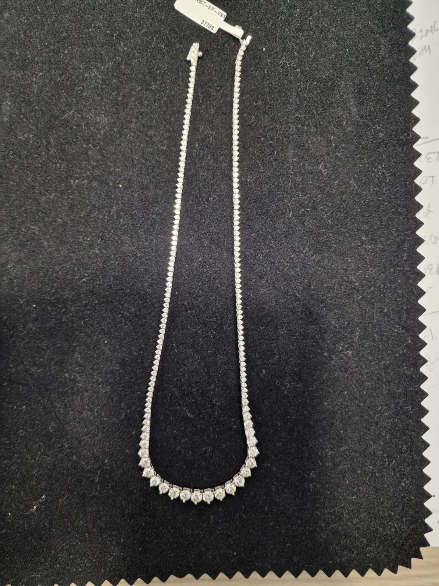 *** 11.46CT DIAMOND TENNIS NECKLACE *** set in 18CT WHITE GOLD (22.92g) - Image 2 of 2