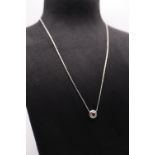 0.80CT DIAMOND PENDANT WITH 14K GOLD SETTING & CHAIN