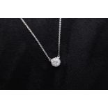 0.50CT DIAMOND & 18K WHITE GOLD PENDANT & CHAIN