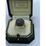 APPROX. 3.00ct BLUE SAPPHIRE MULTSTONE RING 14ct GOLD OVER SILVER APPROX. RING SIZE O 1/2