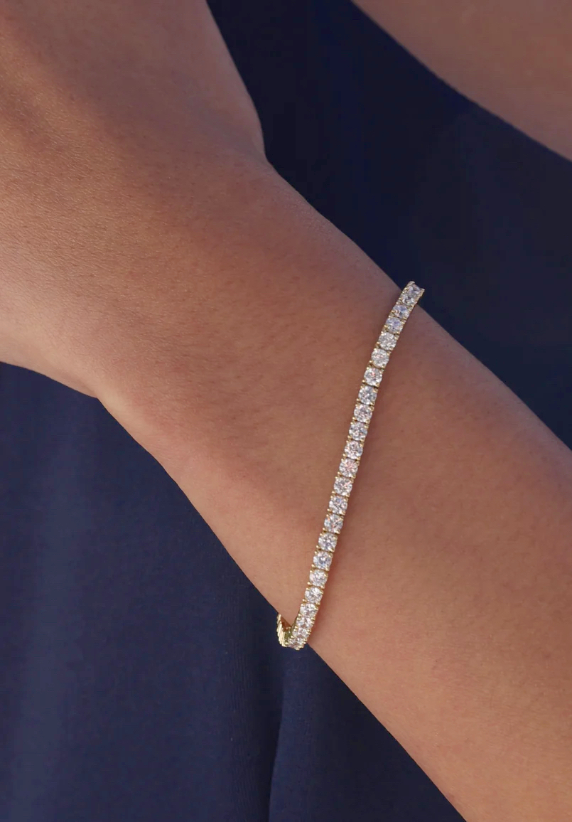 3.50CT DIAMOND TENNIS BRACELET *VS-SI / G* YELLOW GOLD/ BRILLIANT CUT DIAMONDS (£5K CERT VALUE) - Image 3 of 8