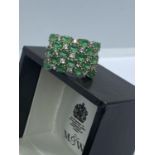 9CT YELLOW GOLD APPROX 3.00CT COLOMBIAN EMERALD CLUSTER RING
