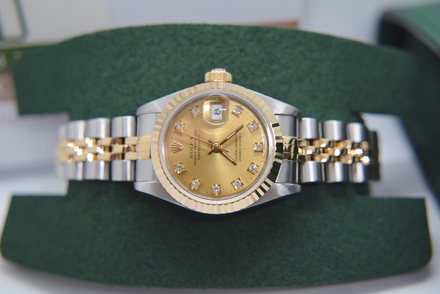 *DIAMOND* ROLEX DATEJUST 18K/ STEEL - FACTORY CHAMPAGNE DIAL *FULL SET/ CERT* £10,550.00 VALUATION - Image 7 of 19