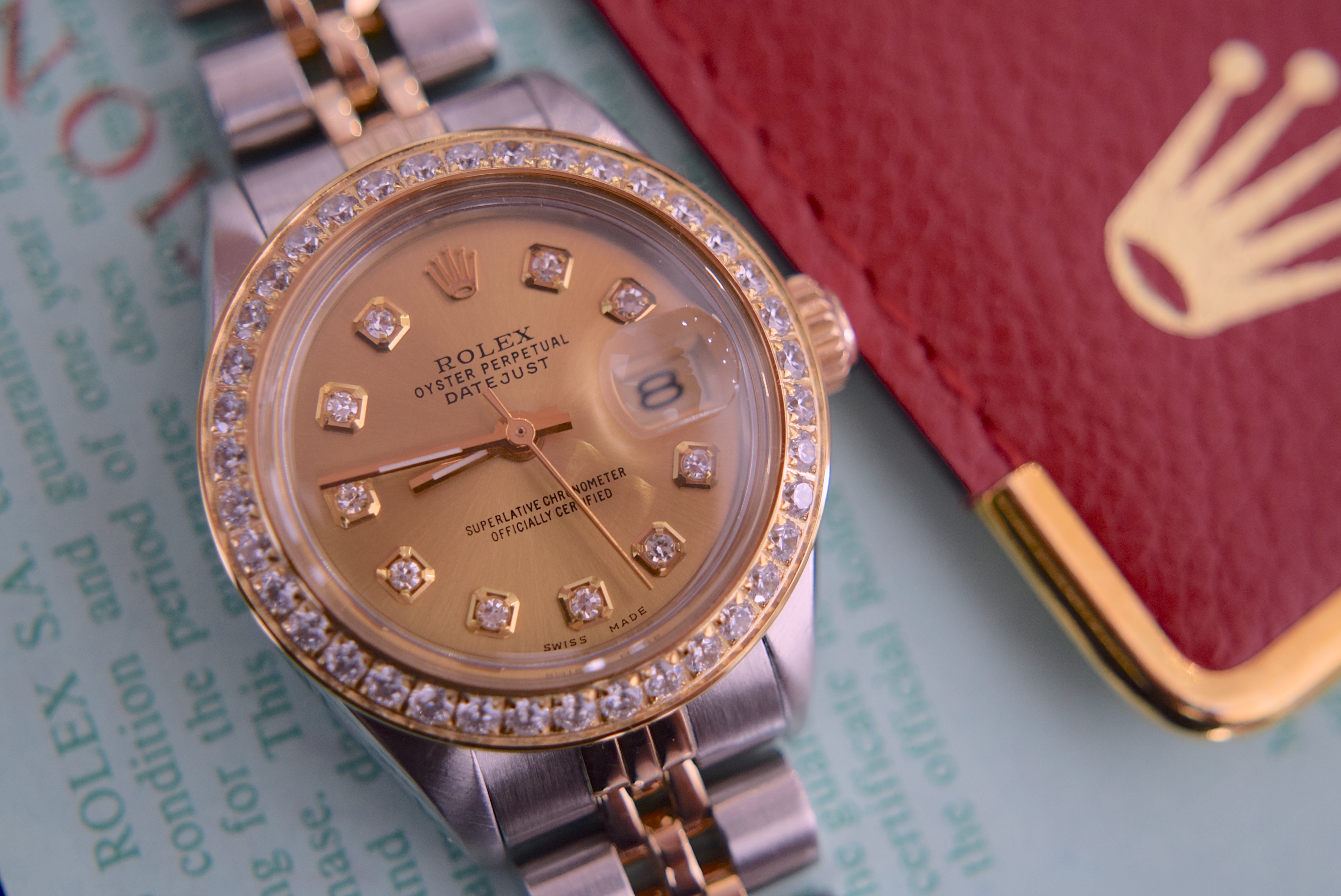 ROLEX 18CT YELLOW GOLD/ STEEL DATEJUST REF. 6917 - CUSTOM CHAMPAGNE DIAL/ BEZEL - Image 2 of 24