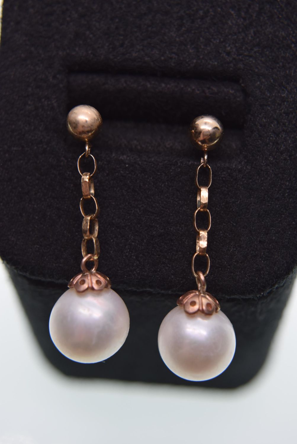 14K PEARL DROP EARRINGS APPROX 35MM DROP