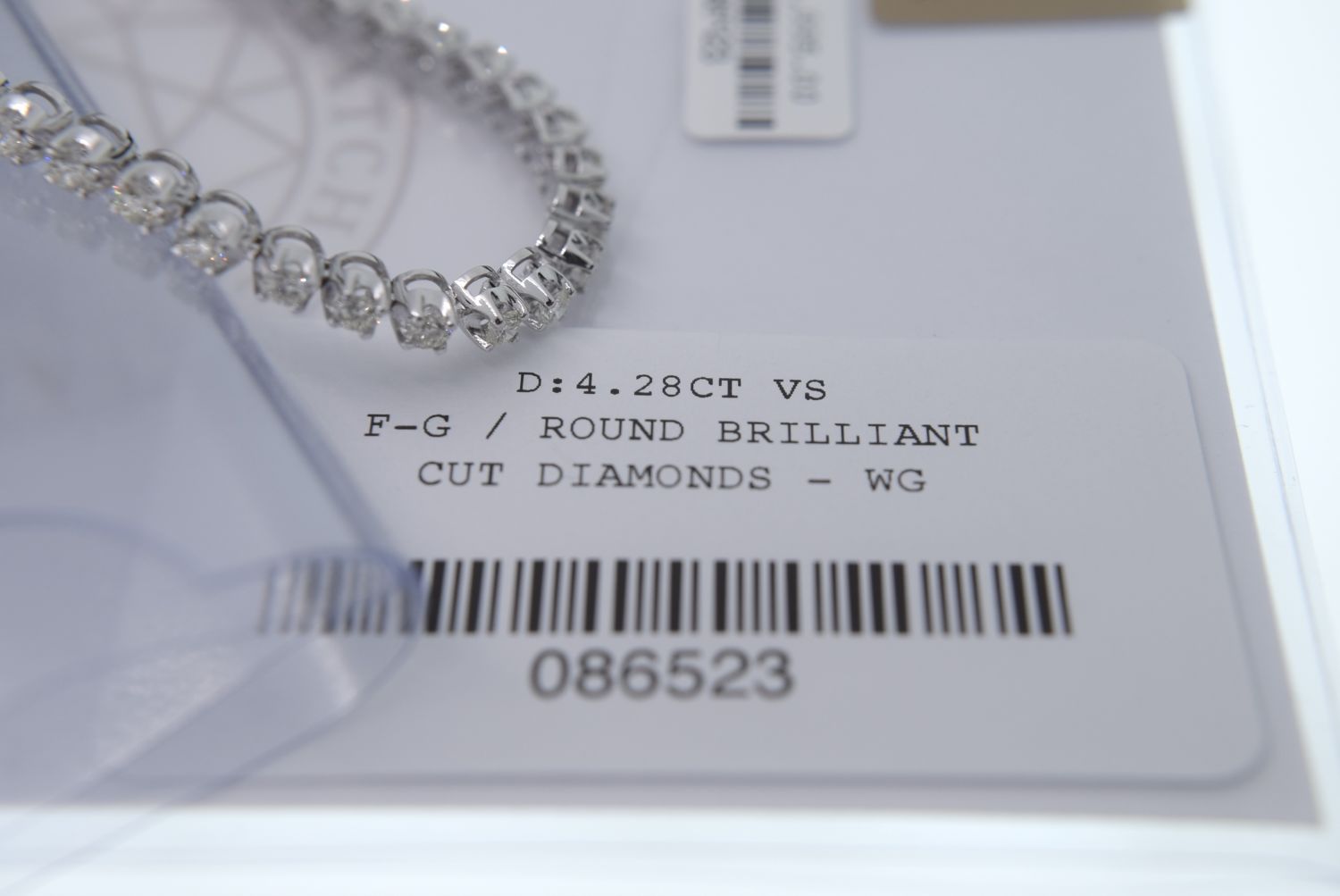 STUNNING 4.28CT WHITE GOLD DIAMOND TENNIS BRACELET (*VS - F/G* CLARITY & COLOUR) - CERTIFICATE & BOX - Bild 9 aus 12