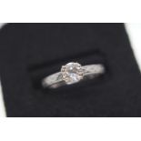 PLATINUM 0.78CT DIAMOND RING - SIZE M1/2