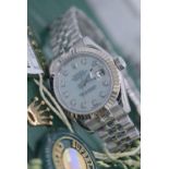 ROLEX DATEJUST REF. 179174 *FULL SET* FACTORY *RARE* WHITE/ SILVER PEARL DIAMOND DIAL