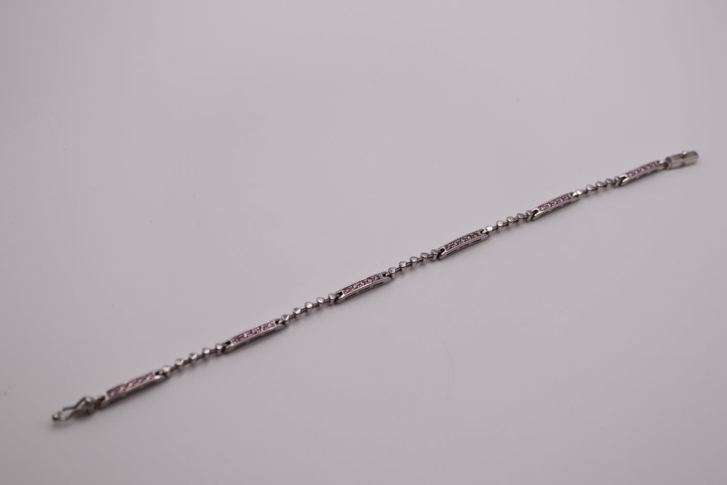 PINK SAPPHIRE & 18CT WHITE GOLD BRACELET - Bild 3 aus 5