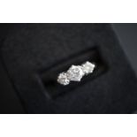 18K GOLD - 0.80CT DIAMOND TRILOGY RING (SIZE: K 1/2)