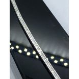 FINE 18ct WHITE GOLD 3.25ct BAGUETTE DIAMOND TENNIS BRACELET WITH EDR ASSESSMENT & VALUATION