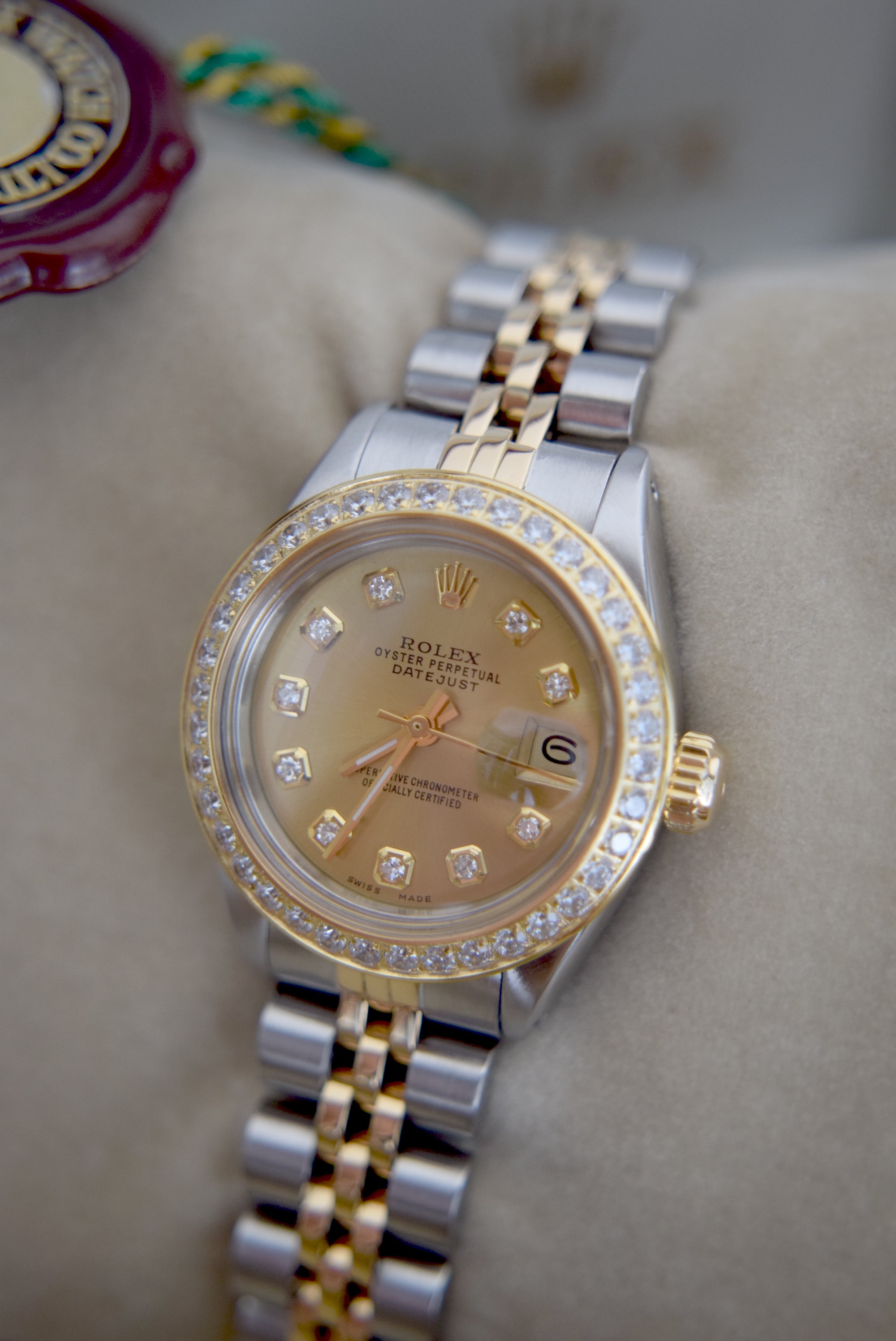 ROLEX 18CT YELLOW GOLD/ STEEL DATEJUST REF. 6917 - CUSTOM CHAMPAGNE DIAL/ BEZEL - Image 3 of 24