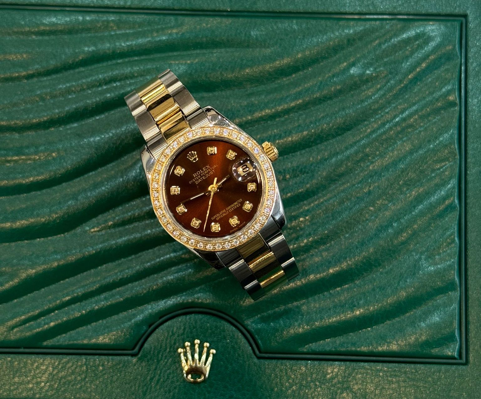 ROLEX DATEJUST 31 - GOLD & STEEL (REF. 178273) BOX & PAPERS - DIAMOND DIAL & BEZEL - Image 7 of 8