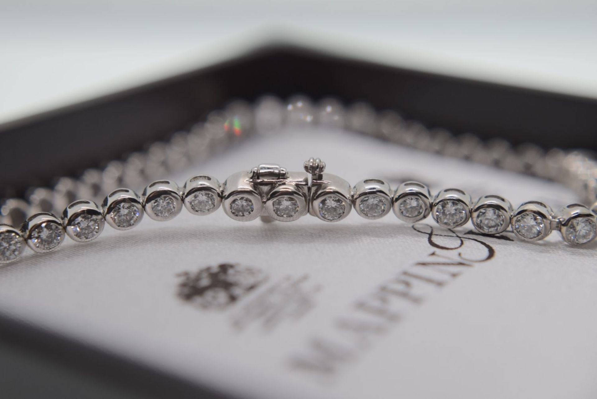 3.21CT DIAMOND TENNIS BRACELET (F/SI) 7"""" LENGTH IN 9CT WHITE GOLD (RUBOVER SET)