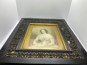 FRAMED PORTRAIT OF A WELL DRESSED LADY