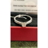 18ct white gold ring with certified natural diamond