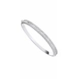 4.00ct DIAMOND HINGED BANGLE F/SI SET IN WHITE GOLD