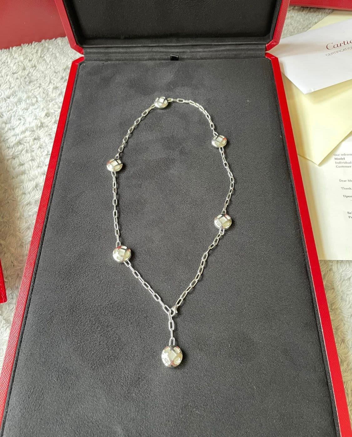 CARTIER - 18CT WHITE GOLD & MOTHER OF PEARL (PASHA DE' CARTIER) NECKLACE - Image 2 of 4
