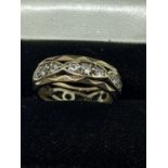 9ct GOLD FULL ETERNITY RING SET WITH CLEAR STONES