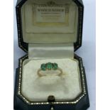 1.01ct ZAMBIAN EMERALD 9ct GOLD RING APPROX. RING SIZE L 1/2