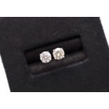 0.62CT DIAMOND STUD EARRINGS SET IN 9K WHITE GOLD