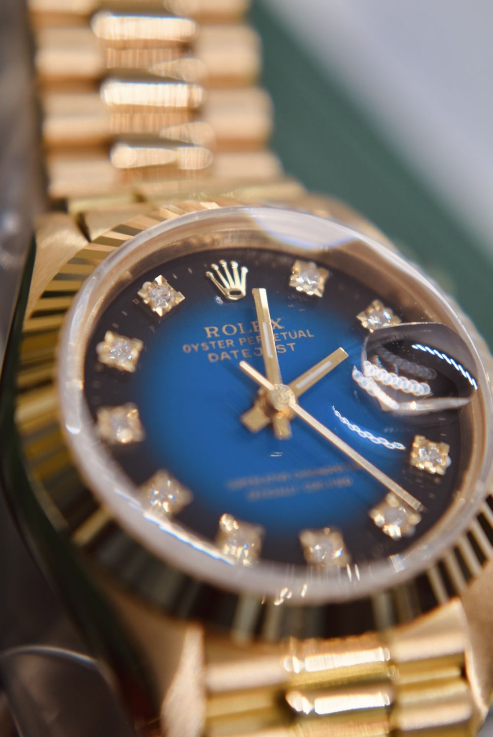 *DIAMOND* ROLEX 18CT YELLOW GOLD PRESIDENT DATEJUST - FACTORY *VIGNETTE* DIAMOND DIAL *FULL SET/ CER - Image 11 of 23