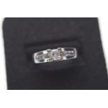 0.70CT VVS F PRINCESS CUT DIAMOND RING IN 14K WHITE GOLD - SIZE M1/2