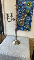 Large (80cm) heavy metal candelabra.