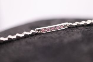 PINK SAPPHIRE & 18CT WHITE GOLD BRACELET