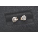 DIAMOND EAR STUDS - SET IN GOLD - TCW APPROX. 0.63CT